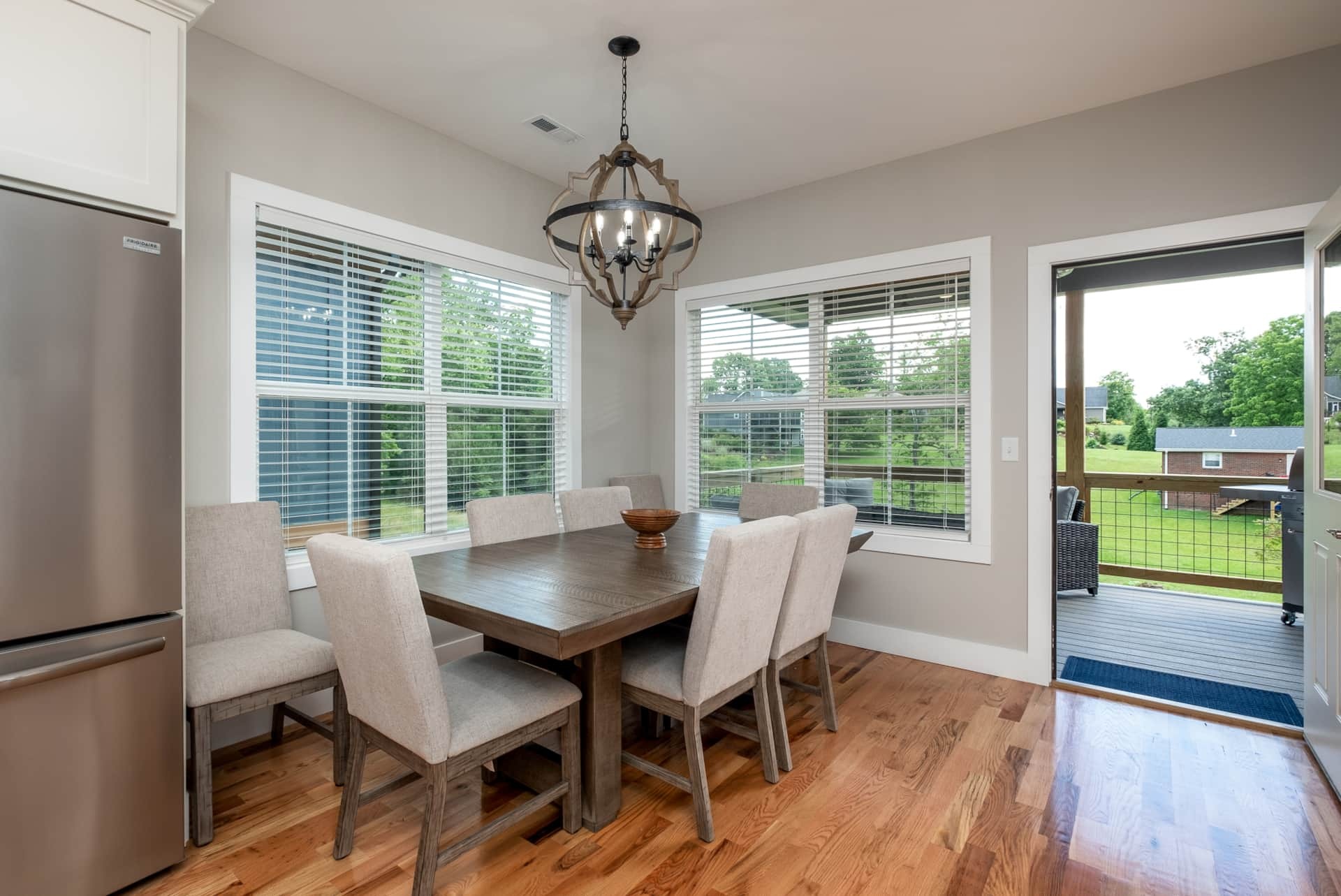 Dining area with deck access