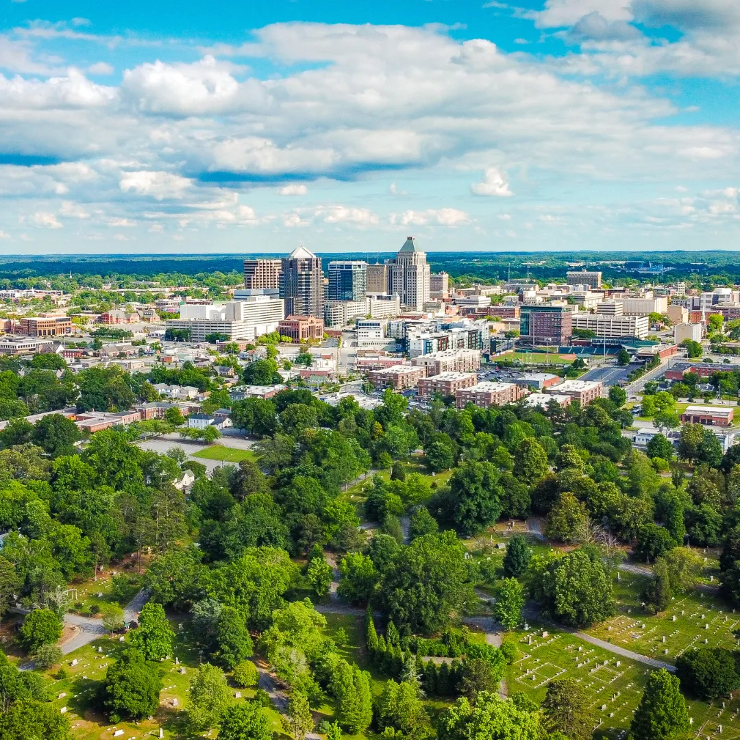 Greensboro, NC with Grandover Resort and botanical gardens