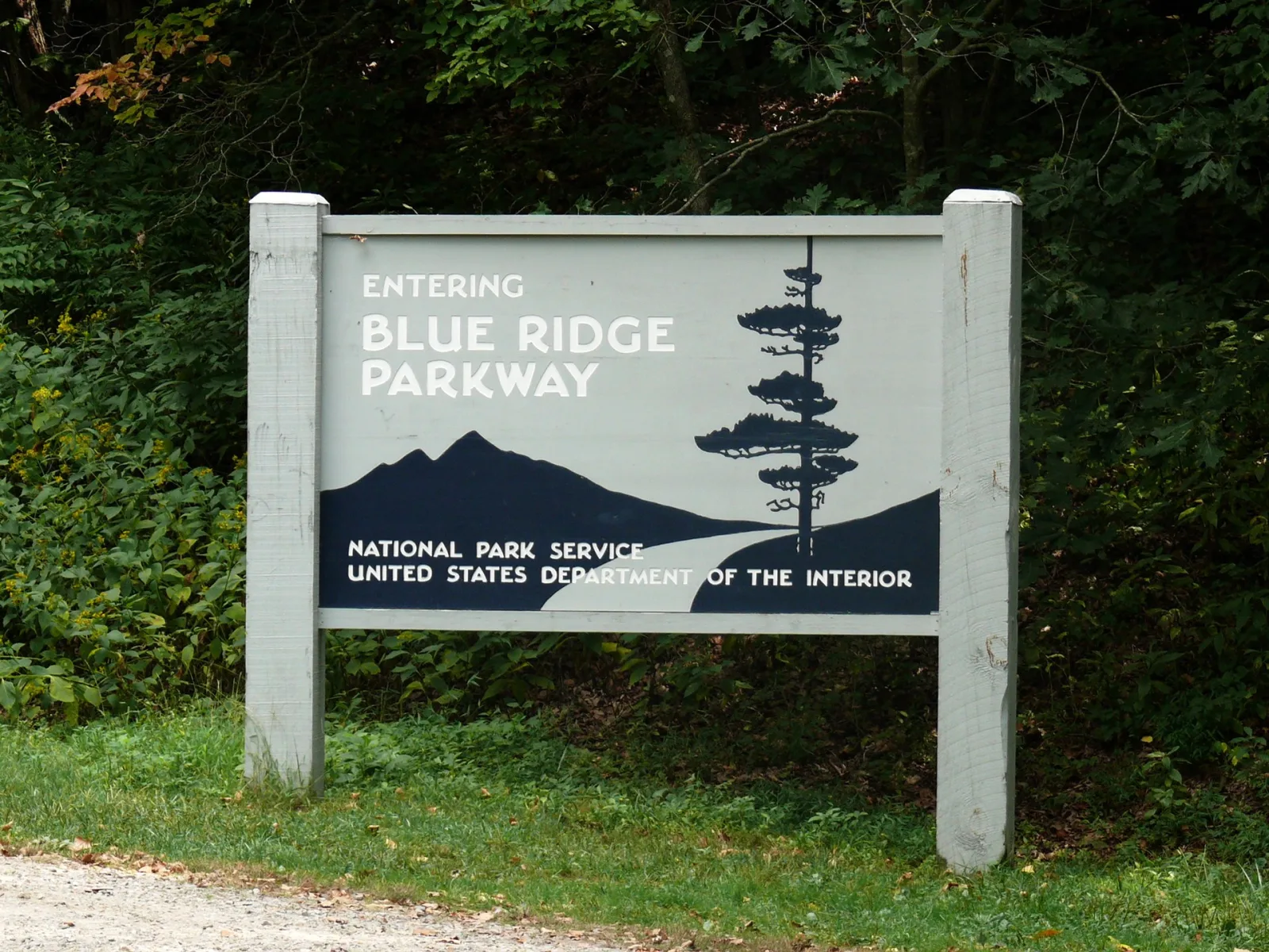 The Blue Ridge Parkway winding through the North Carolina mountains