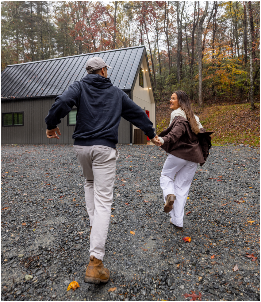 Couple walking on the grounds