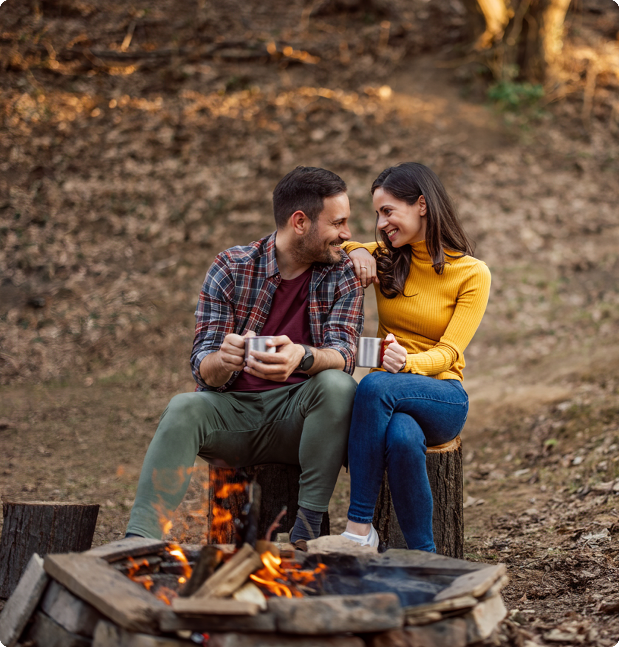 Enjoying a campfire at Valley Bear Farms