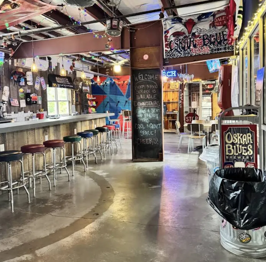 Oskar Blues Brewery taproom near Pisgah Forest in Brevard, NC
