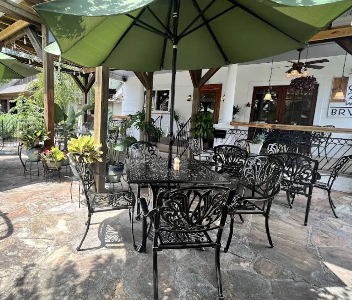 The Bohemian restaurant patio in downtown Brevard, NC