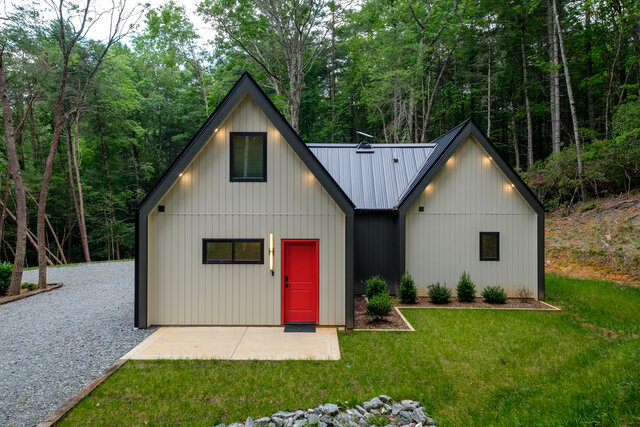 The Haven exterior with red door